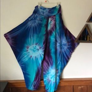 Blue gecko Handmade Tie-dye festival pants